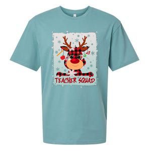 Cute Plaid Reindeer Teacher Squad Sueded Cloud Jersey T-Shirt