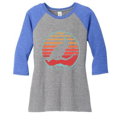 Cockatiel Parrot Retro Vintage 80s Style Cool Gift Women's Tri-Blend 3/4-Sleeve Raglan Shirt