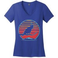 Cockatiel Parrot Retro Vintage 80s Style Cool Gift Women's V-Neck T-Shirt