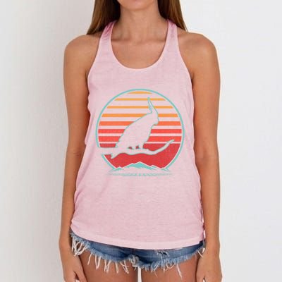 Cockatiel Parrot Retro Vintage 80s Style Cool Gift Women's Knotted Racerback Tank