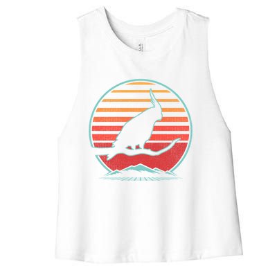 Cockatiel Parrot Retro Vintage 80s Style Cool Gift Women's Racerback Cropped Tank