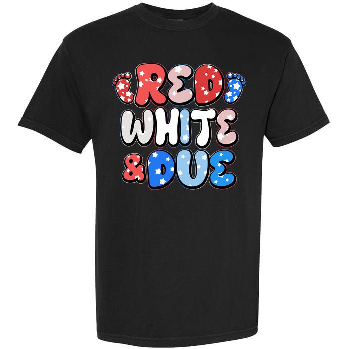 Cute Patriotic Red White And Due New Baby Garment-Dyed Heavyweight T-Shirt
