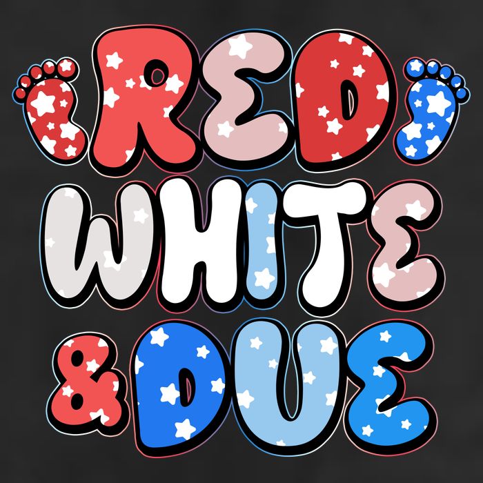 Cute Patriotic Red White And Due New Baby Garment-Dyed Heavyweight T-Shirt