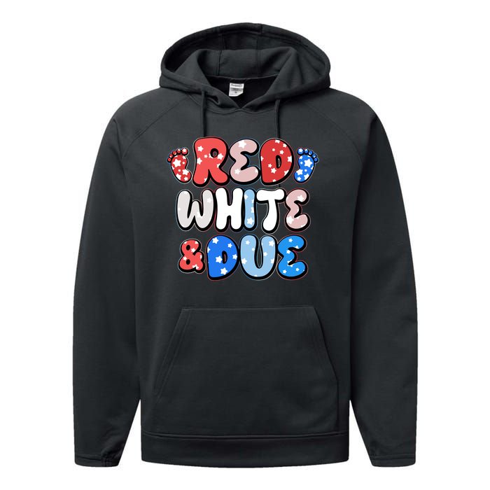 Cute Patriotic Red White And Due New Baby Performance Fleece Hoodie