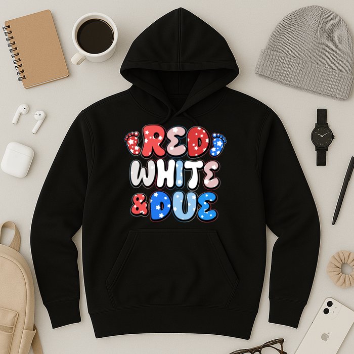 Cute Patriotic Red White And Due New Baby Hoodie