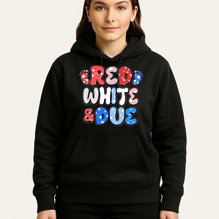 Cute Patriotic Red White And Due New Baby Hoodie