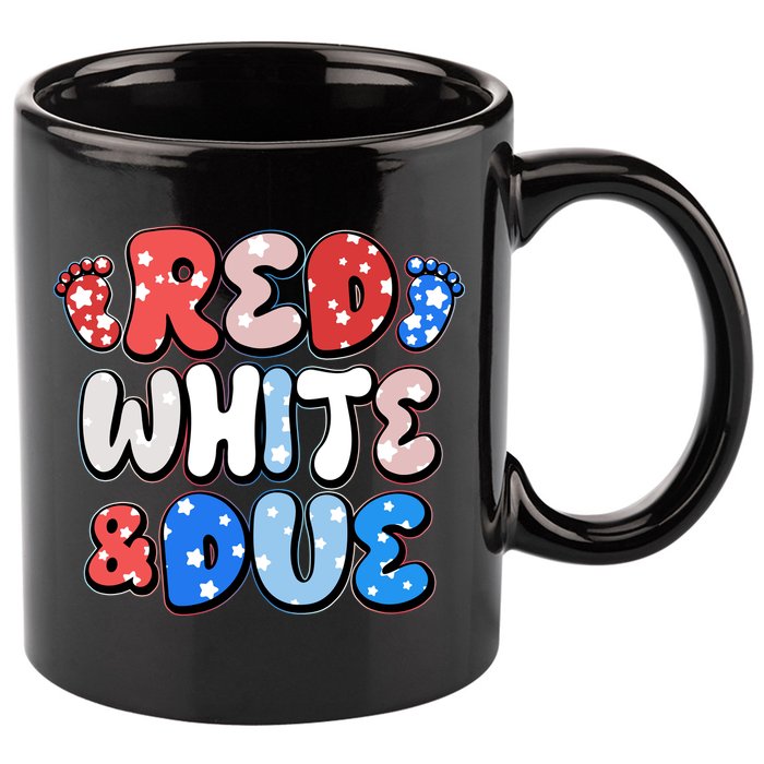 Cute Patriotic Red White And Due New Baby 11oz C Handle Ceramic Mug
