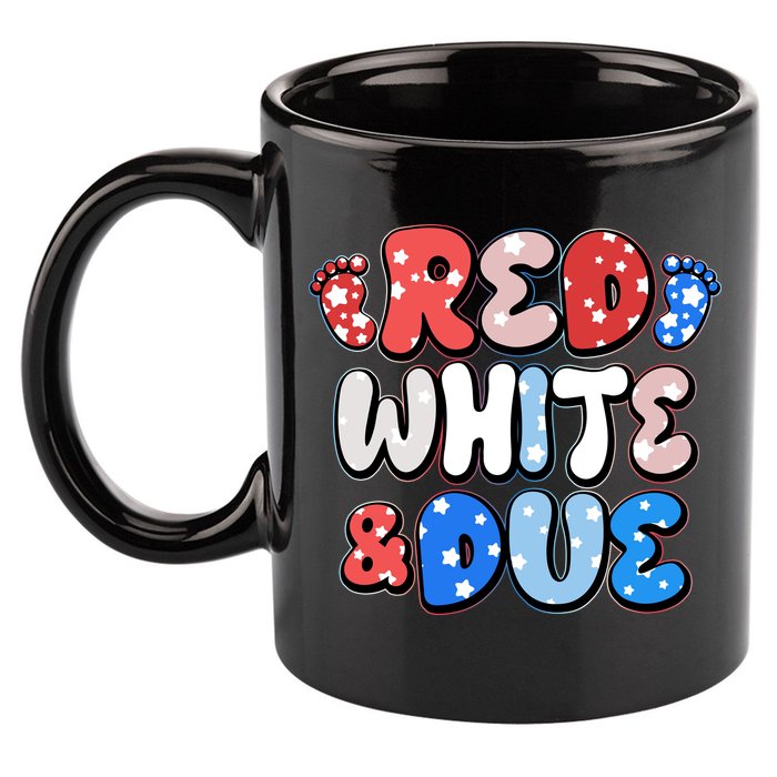 Cute Patriotic Red White And Due New Baby 11oz C Handle Ceramic Mug