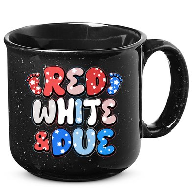 Cute Patriotic Red White And Due New Baby 15oz Campfire Ceramic Mug