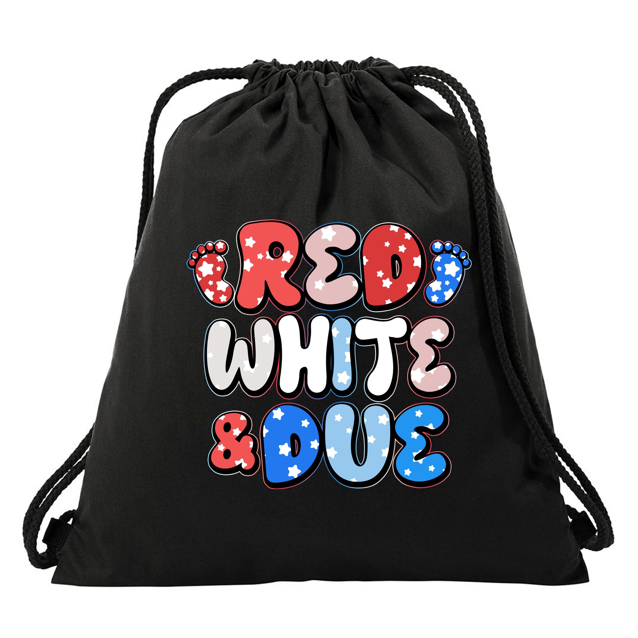 Cute Patriotic Red White And Due New Baby Drawstring Bag