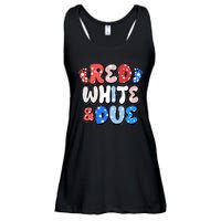 Cute Patriotic Red White And Due New Baby Ladies Essential Flowy Tank