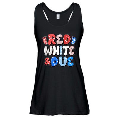 Cute Patriotic Red White And Due New Baby Ladies Essential Flowy Tank