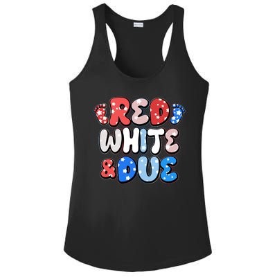 Cute Patriotic Red White And Due New Baby Ladies PosiCharge Competitor Racerback Tank