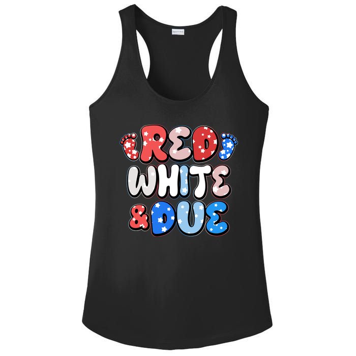 Cute Patriotic Red White And Due New Baby Ladies PosiCharge Competitor Racerback Tank