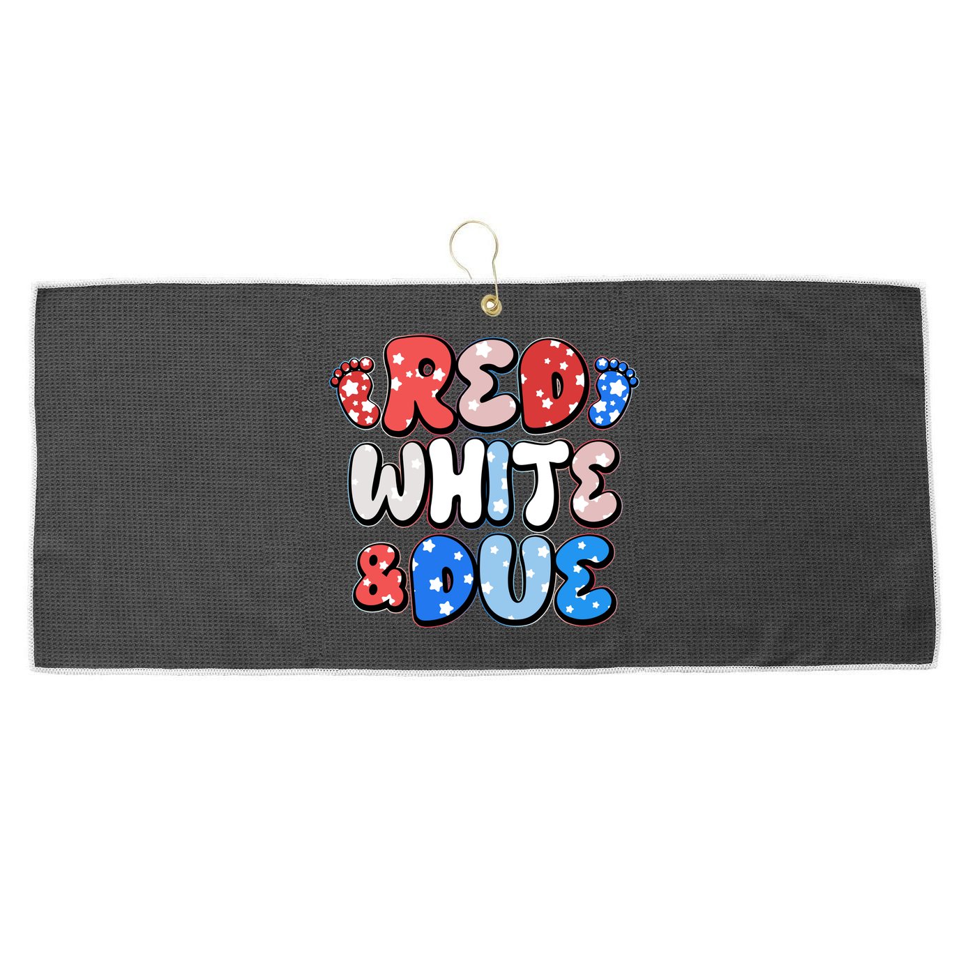 Cute Patriotic Red White And Due New Baby Large Microfiber Waffle Golf Towel
