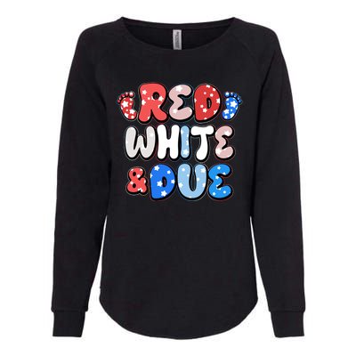 Cute Patriotic Red White And Due New Baby Womens California Wash Sweatshirt