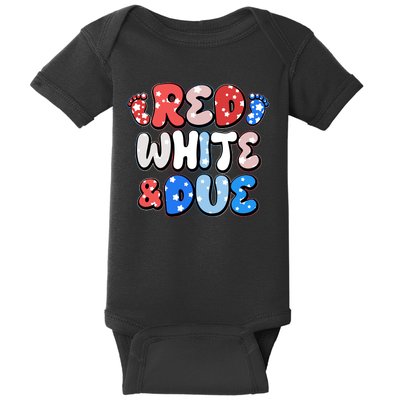 Cute Patriotic Red White And Due New Baby Baby Bodysuit