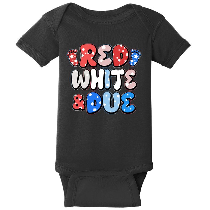 Cute Patriotic Red White And Due New Baby Baby Bodysuit