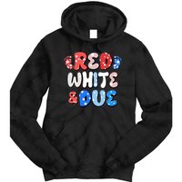 Cute Patriotic Red White And Due New Baby Tie Dye Hoodie