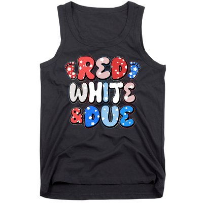 Cute Patriotic Red White And Due New Baby Tank Top