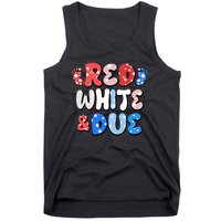 Cute Patriotic Red White And Due New Baby Tank Top