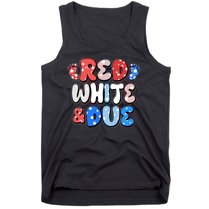 Cute Patriotic Red White And Due New Baby Tank Top