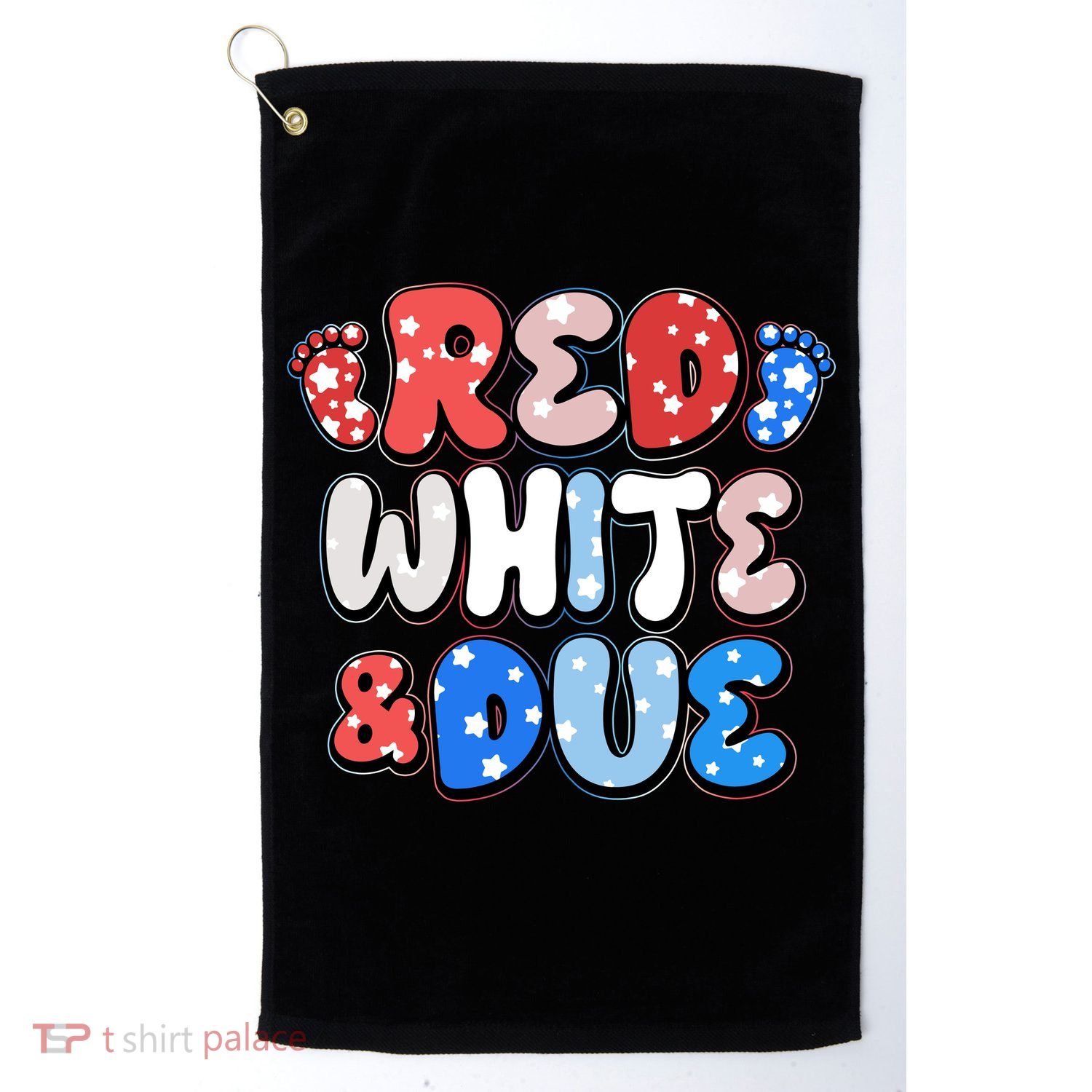 Cute Patriotic Red White And Due New Baby Platinum Collection Golf Towel