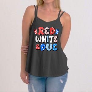 Cute Patriotic Red White And Due New Baby Women's Strappy Tank