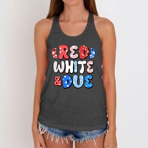 Cute Patriotic Red White And Due New Baby Women's Knotted Racerback Tank