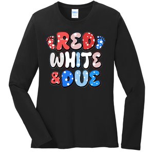 Cute Patriotic Red White And Due New Baby Ladies Long Sleeve Shirt