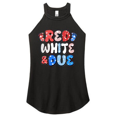 Cute Patriotic Red White And Due New Baby Women's Perfect Tri Rocker Tank