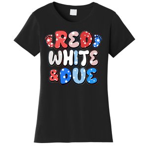 Cute Patriotic Red White And Due New Baby Women's T-Shirt