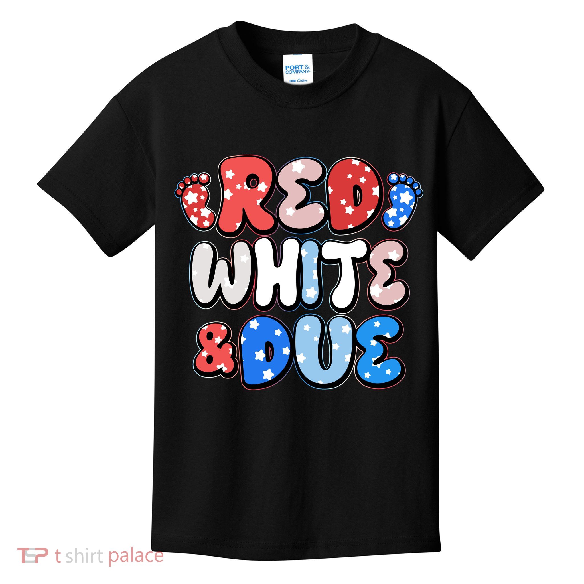 Cute Patriotic Red White And Due New Baby Kids T-Shirt