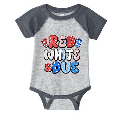 Cute Patriotic Red White And Due New Baby Infant Baby Jersey Bodysuit