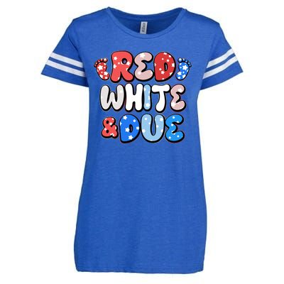 Cute Patriotic Red White And Due New Baby Enza Ladies Jersey Football T-Shirt