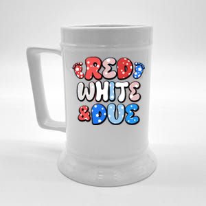 Cute Patriotic Red White And Due New Baby Beer Stein