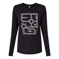 Cool Playmat Race Car Track On Back Dad Race Car Mat Womens Cotton Relaxed Long Sleeve T-Shirt