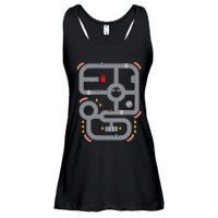 Cool Playmat Race Car Track On Back Dad Race Car Mat Ladies Essential Flowy Tank