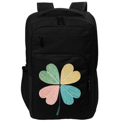 Chic Pretty Retro Lucky St.Patrick’S Day Four Leaf Clover Impact Tech Backpack