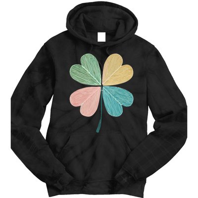 Chic Pretty Retro Lucky St.Patrick’S Day Four Leaf Clover Tie Dye Hoodie