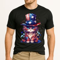 Cute Patriotic Red White And Blue Kitten Cat Performance Shirt