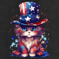 Cute Patriotic Red White And Blue Kitten Cat Adult Drive Performance Visor