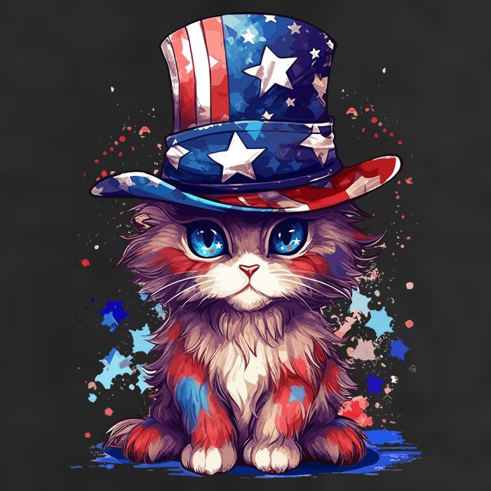 Cute Patriotic Red White And Blue Kitten Cat Adult Drive Performance Visor