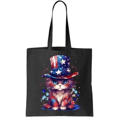 Cute Patriotic Red White And Blue Kitten Cat Bag