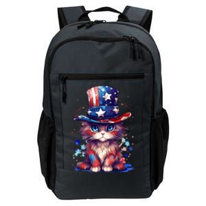 Cute Patriotic Red White And Blue Kitten Cat Daily Commute Backpack