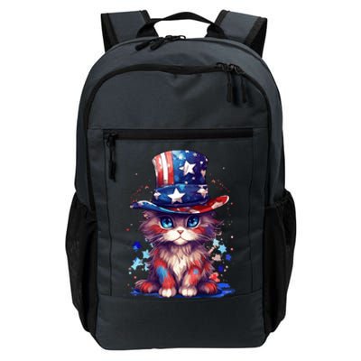 Cute Patriotic Red White And Blue Kitten Cat Daily Commute Backpack