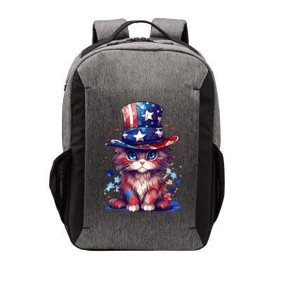 Cute Patriotic Red White And Blue Kitten Cat Vector Backpack