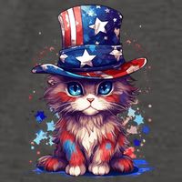 Cute Patriotic Red White And Blue Kitten Cat Vector Backpack