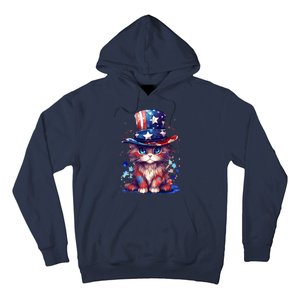 Cute Patriotic Red White And Blue Kitten Cat Hoodie