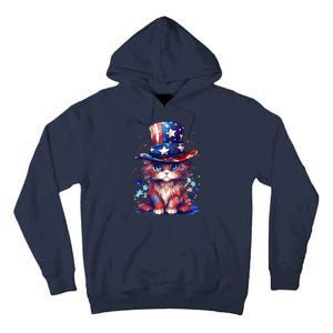 Cute Patriotic Red White And Blue Kitten Cat Tall Hoodie